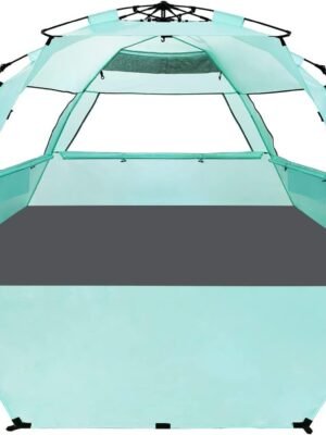 Deluxe Pop Up Beach Tent Sun Shade Shelter for 3-4/5-6 Person, UV Protection, Extendable Floor with 3 Ventilating Windows Plus Carrying Bag, Stakes, and Guy Lines