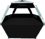 Deluxe Pop Up Beach Tent Sun Shade Shelter for 3-4/5-6 Person, UV Protection, Extendable Floor with 3 Ventilating Windows Plus Carrying Bag, Stakes, and Guy Lines