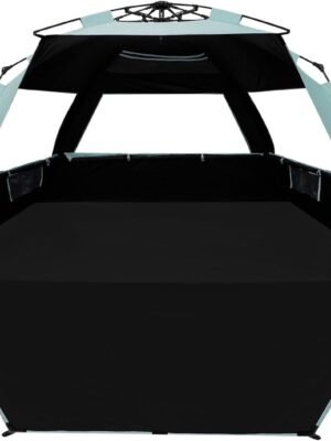 Deluxe Pop Up Beach Tent Sun Shade Shelter for 3-4/5-6 Person, UV Protection, Extendable Floor with 3 Ventilating Windows Plus Carrying Bag, Stakes, and Guy Lines