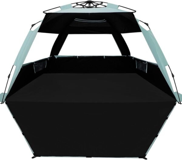Deluxe Pop Up Beach Tent Sun Shade Shelter for 3-4/5-6 Person, UV Protection, Extendable Floor with 3 Ventilating Windows Plus Carrying Bag, Stakes, and Guy Lines