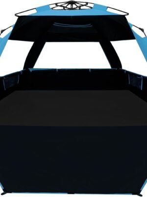 Deluxe Pop Up Beach Tent Sun Shade Shelter for 3-4/5-6 Person, UV Protection, Extendable Floor with 3 Ventilating Windows Plus Carrying Bag, Stakes, and Guy Lines