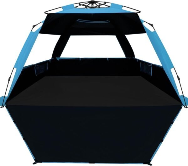 Deluxe Pop Up Beach Tent Sun Shade Shelter for 3-4/5-6 Person, UV Protection, Extendable Floor with 3 Ventilating Windows Plus Carrying Bag, Stakes, and Guy Lines
