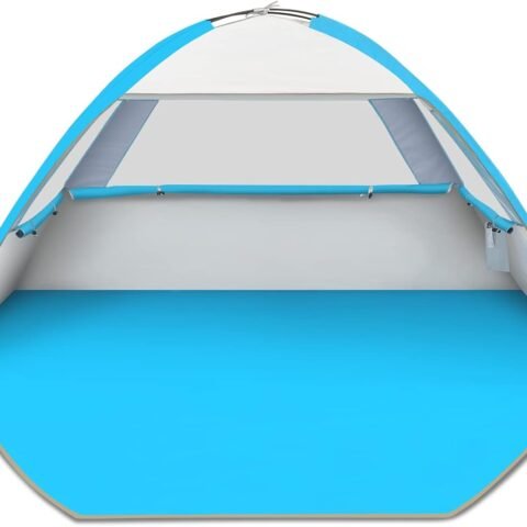 Beach Tent Sun Shelter for 3/4-5/6-7/8-10 Person with UPF 50＋ UV Protection, Lightweight & Easy Setup Beach Shade Canopy, Portable Beach Shade Tent Beach Cabana