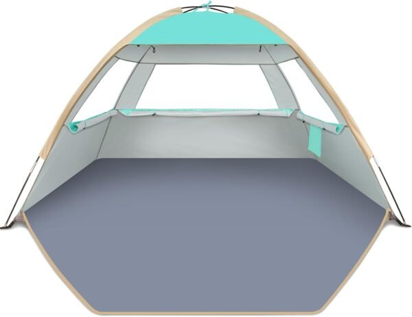 Beach Tent Sun Shelter for 3/4-5/6-7/8-10 Person with UPF 50＋ UV Protection, Lightweight & Easy Setup Beach Shade Canopy, Portable Beach Shade Tent Beach Cabana