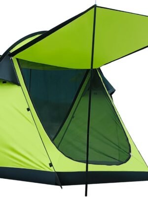 Revolutionary Single-Pole Ultra-Light 4-Person Tent: Double Door Ventilation, Spacious Layout & Economic Camping Solution, Without Awning Poles