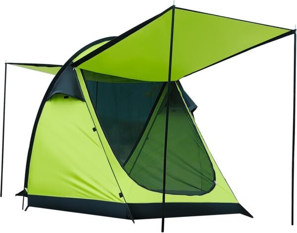 Revolutionary Single-Pole Ultra-Light 4-Person Tent: Double Door Ventilation, Spacious Layout & Economic Camping Solution, Without Awning Poles