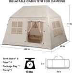 3-4 Person Inflatable Camping Tent Blow Up Tent with Hand Pump Easy Setup Waterproof Inflatable Tent Cabin