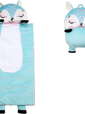 Kid's Nap Buddies Character Preschool Nap Mat, Toddler Sleeping Bag with Pillow for Daycare, Ages 3+