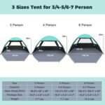 Beach Tent Sun Shelter for 3/4-5/6-7/8-10 Person with UPF 50＋ UV Protection, Lightweight & Easy Setup Beach Shade Canopy, Portable Beach Shade Tent Beach Cabana