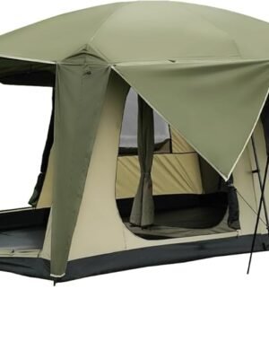 8-10 Person Camping Tent with 3 Door 2 Room Large Family Cabin Tents, Double Layer Waterproof Portable Glamping Tent, Big Tents for Outdoor Picnic Camping Hiking and Family Gathering