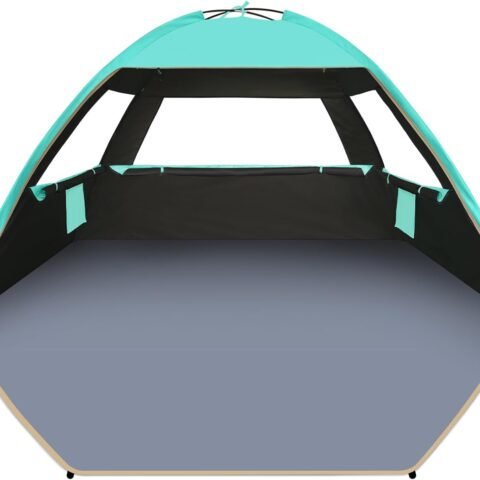 Beach Tent Sun Shelter for 3/4-5/6-7/8-10 Person with UPF 50＋ UV Protection, Lightweight & Easy Setup Beach Shade Canopy, Portable Beach Shade Tent Beach Cabana