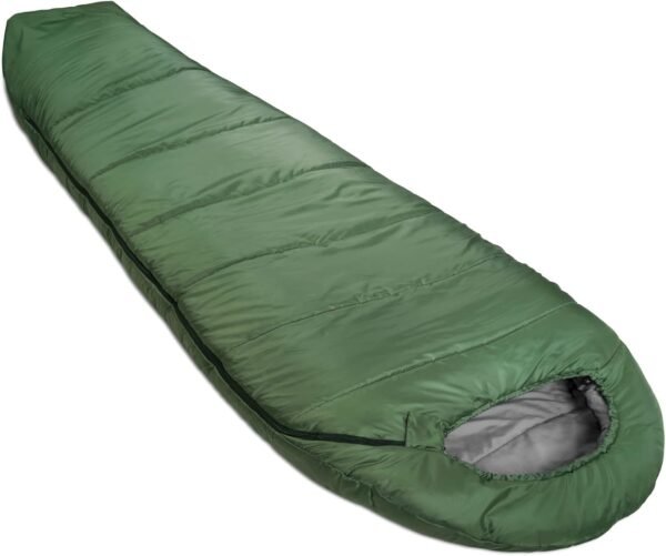 20°F Cold Weather Mummy Sleeping Bag, 82 Inches x 33 Inches, Olive Green
