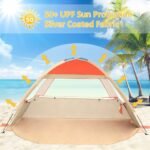 Beach Tent Sun Shelter for 3/4-5/6-7/8-10 Person with UPF 50＋ UV Protection, Lightweight & Easy Setup Beach Shade Canopy, Portable Beach Shade Tent Beach Cabana