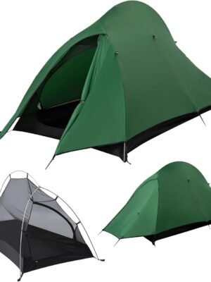 1-2 Person Lightweight Backpacking Tent - Waterproof Tent for 3 Season, Ultralight Camping Tent for Outdoor, Easy Setup for Sports, Hiking, Travel by