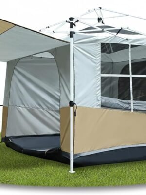 Camping Inner Tent for Pop Up Canopy, Cube Tent Converts 10"x10" Straight Leg Canopy into Camping Tents, Fully Vented Roof, Fit 4-6 Person Khaki (Frame/Shelter NOT Included)