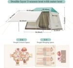 Tent for Camping, 3-6 Person Family Tents with Spacious Interior, Waterproof Tent with Carry Bag for Family Camping Traveling Hiking Picnic