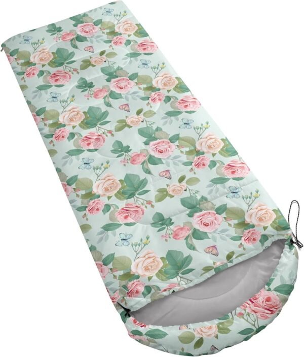 Kids Sleeping Bag for Boys Girls,Rocket Moon Print-Lightweight Warm Portable Outdoor Indoor-Waterproof Cold Weather Resistant Sleeping Bag for Camping Hiking