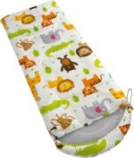 Kids Sleeping Bag for Boys Girls,Rocket Moon Print-Lightweight Warm Portable Outdoor Indoor-Waterproof Cold Weather Resistant Sleeping Bag for Camping Hiking