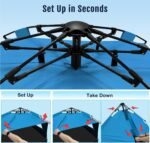 Deluxe Pop Up Beach Tent Sun Shade Shelter for 3-4/5-6 Person, UV Protection, Extendable Floor with 3 Ventilating Windows Plus Carrying Bag, Stakes, and Guy Lines