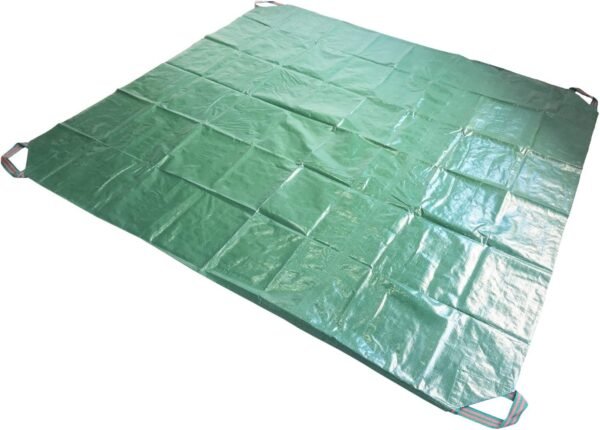 7x7 Ft Yard Garden Leaf Tarp W/ 4 Handles Waterproof Tarp for Sandbox Cover,Outdoor Tarpaulin,Lawn Debris,Landscape Pruning,Leaf Hauler,Tent Footprint,Camping Tent Mat,Patio Table,Yard Fire Pit Cover