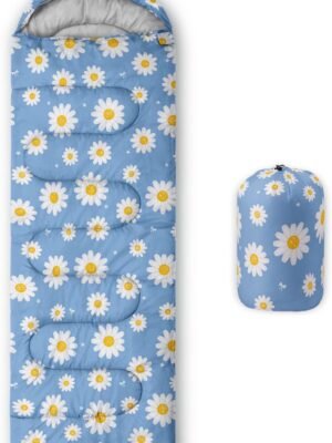 Kids Sleeping Bag for Boys Girls,Rocket Moon Print-Lightweight Warm Portable Outdoor Indoor-Waterproof Cold Weather Resistant Sleeping Bag for Camping Hiking