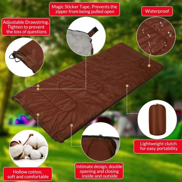 20 Pack Camping Sleeping Bulk 4 Season Cold Weather Sleeping Bag Waterproof Lightweight Compact Sleeping Bag for Backpacking Camping Hiking Travel Outdoor