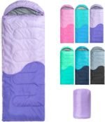 Sleeping Bag - 3 Seasons for Adults Kids Boys Girls Camping Hiking - Warm Cold Weather Lightweight Portable with Compression Bag for Backpacking in Spring, Summer, Fall and Winter