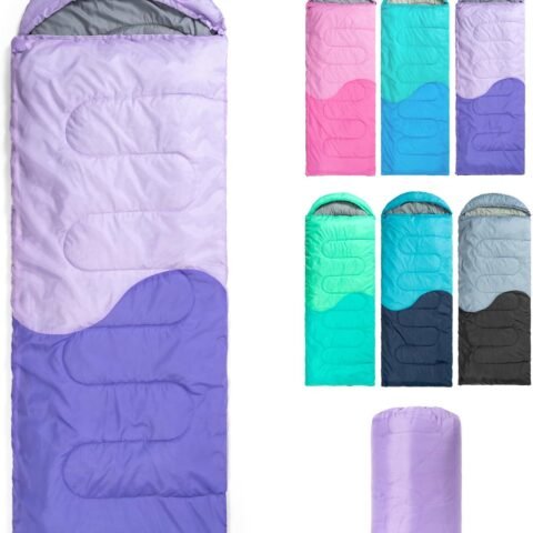 Sleeping Bag - 3 Seasons for Adults Kids Boys Girls Camping Hiking - Warm Cold Weather Lightweight Portable with Compression Bag for Backpacking in Spring, Summer, Fall and Winter