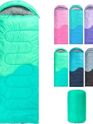 Sleeping Bag - 3 Seasons for Adults Kids Boys Girls Camping Hiking - Warm Cold Weather Lightweight Portable with Compression Bag for Backpacking in Spring, Summer, Fall and Winter