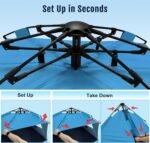 Deluxe Pop Up Beach Tent Sun Shade Shelter for 3-4/5-6 Person, UV Protection, Extendable Floor with 3 Ventilating Windows Plus Carrying Bag, Stakes, and Guy Lines