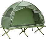 Camping Tent Cot, Single Person Folding Cot Combo, Off-Ground Tent, Covered Outdoor Bed with Carry Bag for Hiking, Camping