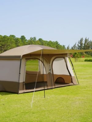Tents，6-8 Person Camping Tent with Extended Vestibule，2 Room Weather Resistant Family Tents，Easy Install Waterproof Outdoor Tent for Backpacking and Camping Hiking