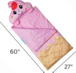 Kid's Nap Buddies Character Preschool Nap Mat, Toddler Sleeping Bag with Pillow for Daycare, Ages 3+