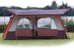 Extra Large Tent 12 Person,Awning Family Cabin Tents,2 Rooms,3 Doors and 3 Windows with Mesh,Straight Wall,Waterproof,Double Layer,Big Tent for Outdoor,Picnic,Camping,Family Gathering