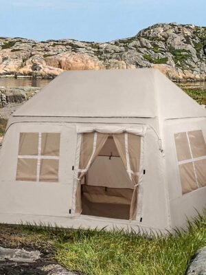 3-4 Person Inflatable Camping Tent Blow Up Tent with Hand Pump Easy Setup Waterproof Inflatable Tent Cabin