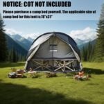 1 Person Cot Tent with Breathable Mesh Door and Screen Windows – Easy to Put Together, All-Weather Shelter for Camping & Backyard, Without Bed